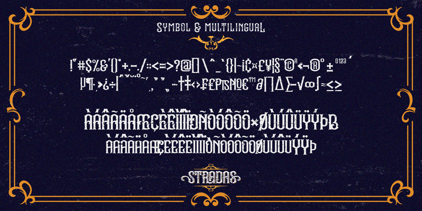 Пример шрифта Stradas Inline